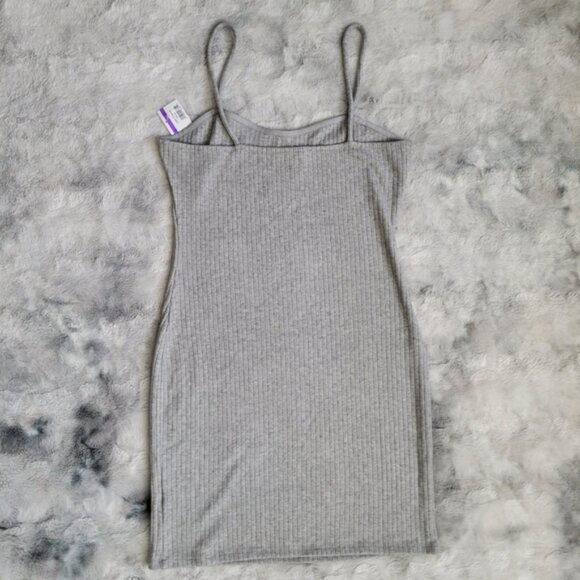 NWOT Grey Lab Thin Straps Ribbed Fitted Bodycon Mini Dress Size M - Picture 3 of 8